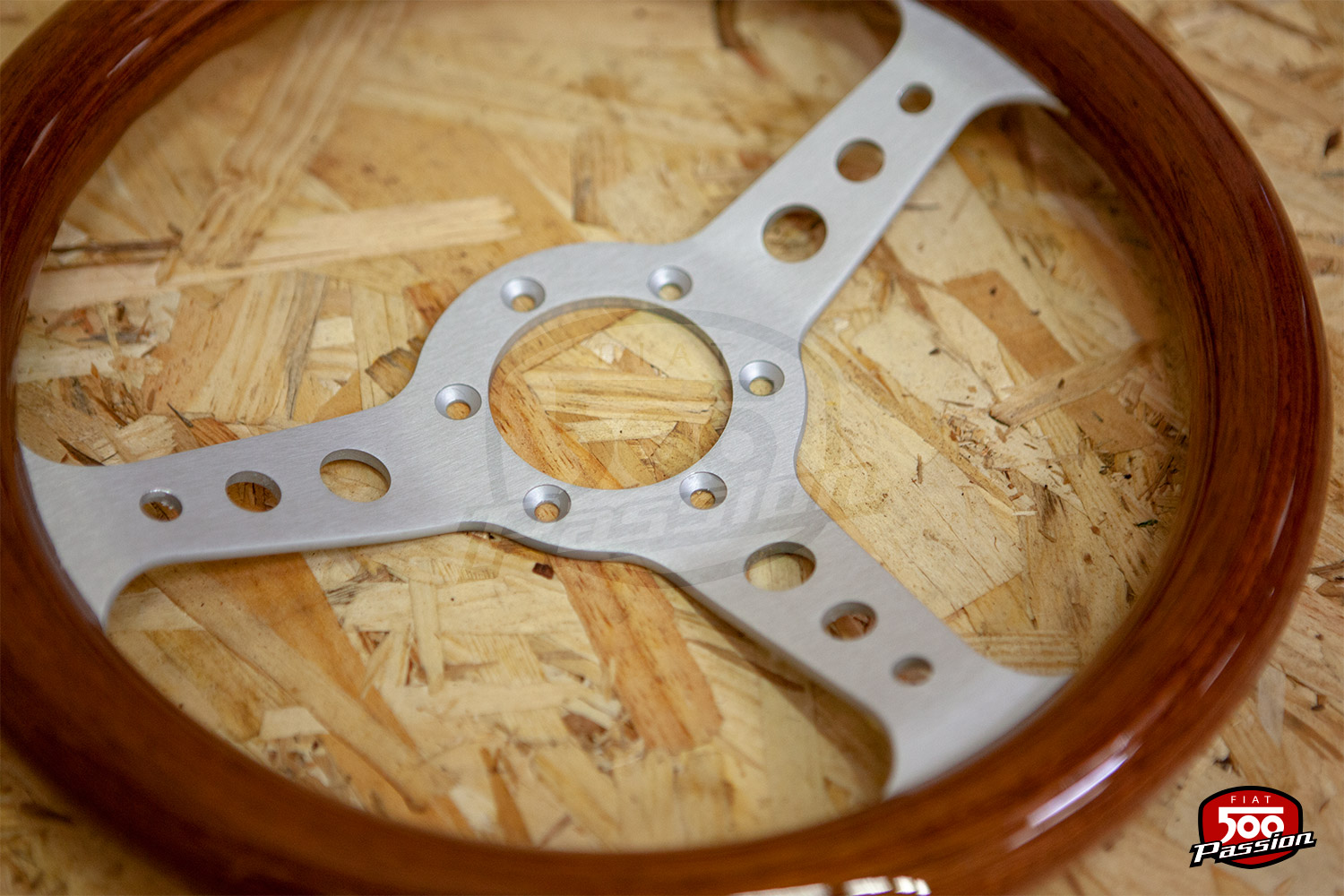 Volant bois 3 branches en alu "Mogano" diam. 320 – Image 4