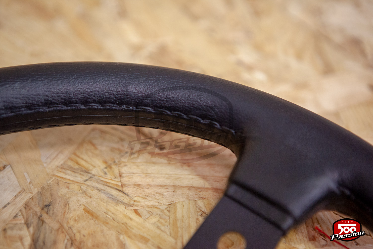 Volant cuir 3 branches acier noir – Image 3