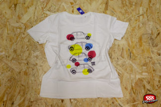 T-shirt blanc Fiat 500 à pois