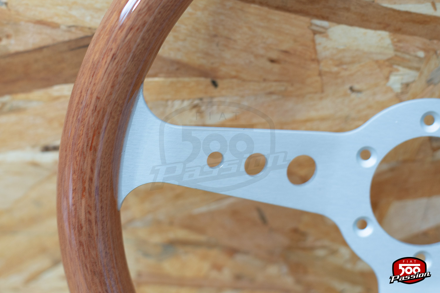 Volant bois 3 branches en alu "Mogano" diam. 350 – Image 2