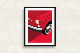 Affiche Fiat 500 rouge par G-Art