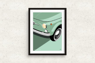 Affiche Fiat 500 verte par G-Art