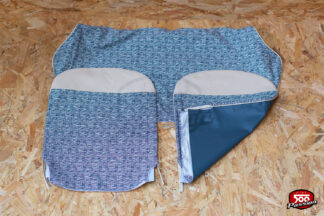 Sellerie pour 500 F tissu chiné bleu (avant & arrière)