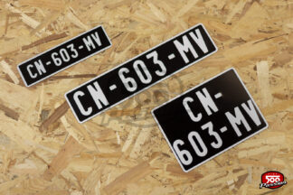 Plaque d'immatriculation fond blanc